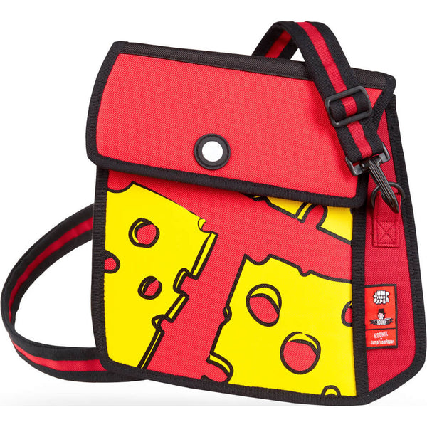 Jump From Paper Cheese Printed Shoulder Bag | Red 