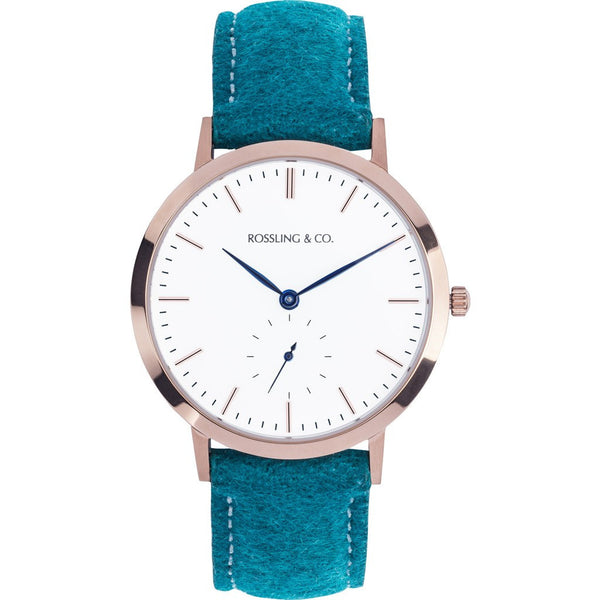 Rossling & Co. Modern 36mm Greenock Watch | Gold/White/Blue RO-003-009